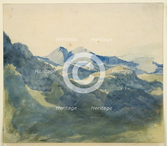 Landscape with Blue Mountains, c1820-1824. Creator: Franz Theobald Horny.