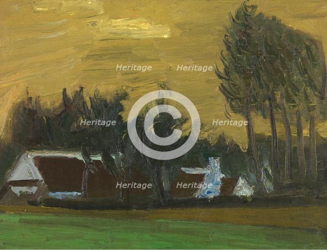 Landscape with Black Italian Poplars, 1942. Creator: Gustave De Smet.