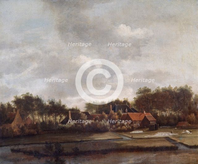 'Landscape, with Bleaching Grounds', 17th century. Artists: Follower of Jan van Ruisdael, Jan Vermeer.