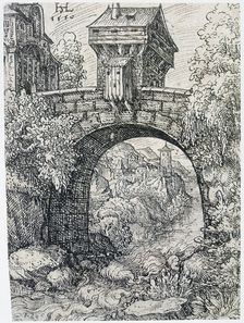 Landscape with Bridge 1550. Artist: Hans Sebald Lautensack