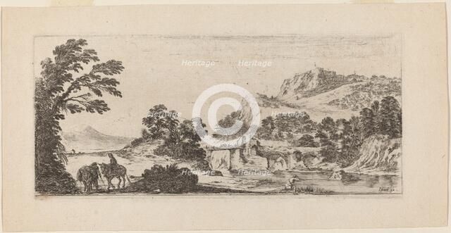 Landscape with Bridge, 1641. Creator: Stefano della Bella.
