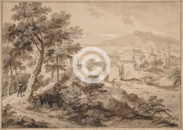 Landscape with Bridge, 1700-1729. Creator: Marco Ricci (Italian, 1676-1729).