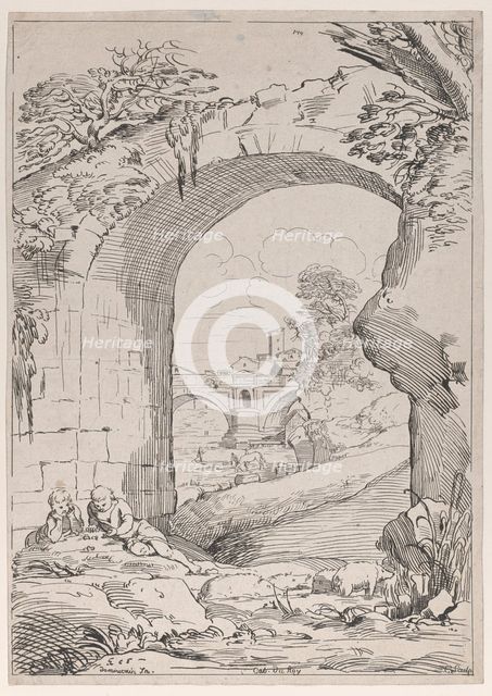Landscape with Bridge, 18th century. Creator: Caylus, Anne-Claude-Philippe de.