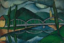 Landscape with bridge, 1922. Creator: Gejza Schiller