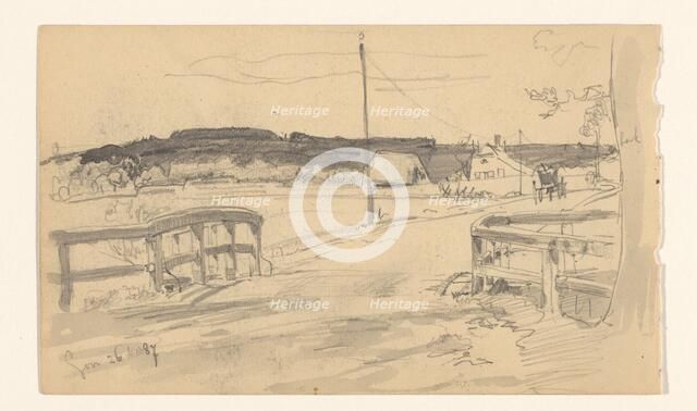 Landscape with bridge and farms near Son, 1887. Creator: Jan Hoynck van Papendrecht.