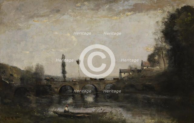 Landscape with Bridge, c1865-1870. Creator: Jean-Baptiste-Camille Corot.