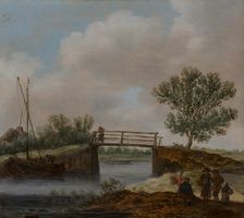 Landscape with Bridge, known as The Small Bridge c1616-1656. Creator: Jan van Goyen