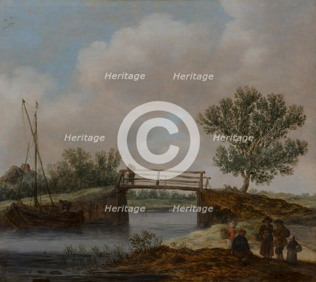 Landscape with Bridge, known as 'The Small Bridge', c1616-1656. Creator: Jan van Goyen.