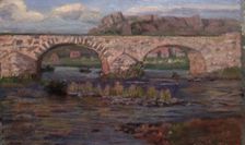 Landscape with Bridge, Undated. Creator: Fredrik Jonas Lucian Botfield Collett
