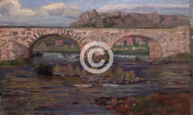 Landscape with Bridge, Undated. Creator: Fredrik Jonas Lucian Botfield Collett.