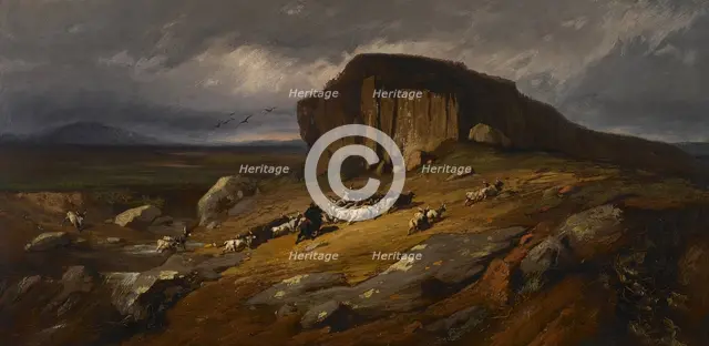 Landscape with Buffalo, c1865-68. Creator: Jean Achille Benouville.