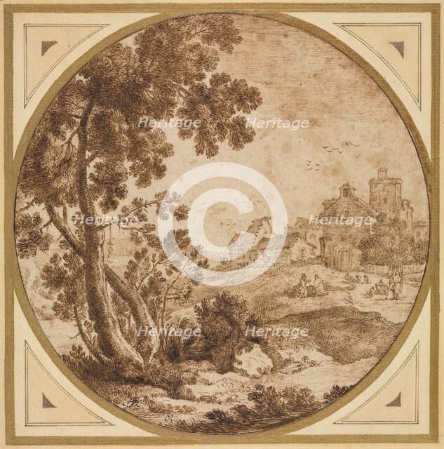 Landscape with Buildings and Figures, second half 1600s(?). Creator: Onorio Marinari (Italian, 1627-1715).