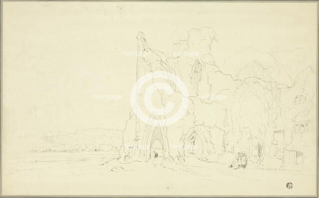 Landscape with Gothic Ruins, 1810/20. Creator: Cornelius Varley.