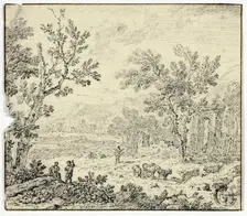 Landscape with Goats, Goatherd and Ruins, n.d. Creator: Jan van Huysum