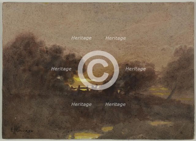 Landscape with Gate at Sunset, n.d. Creator: Hugh Huntington Howard.
