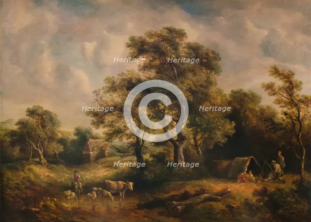 'Landscape with Gipsy Tent', 19th century, (1935). Artist: Richard Hilder.