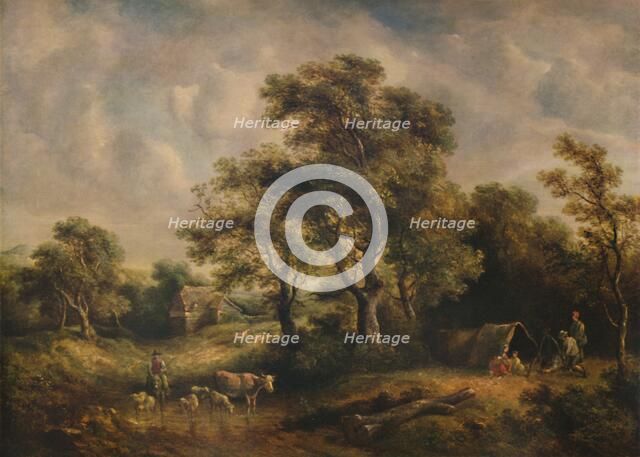 'Landscape with Gipsy Tent', 19th century, (1935). Artist: Richard Hilder.