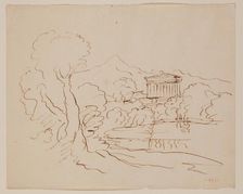 Landscape with Greek Temple, c1820-1848. Creator: Thomas Cole