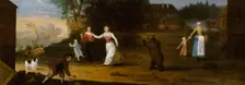 Landscape with dancing bear, 1682. Creator: Ulrika Eleonora of Denmark