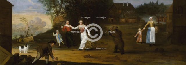 Landscape with dancing bear, 1682. Creator: Ulrika Eleonora of Denmark.