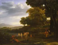 Landscape with Dancing Satyrs and Nymphs, 1646. Artist: Lorrain, Claude (1600-1682)