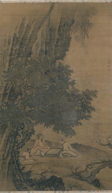 Landscape with Daoist Immortals Playing Weiqi, Ming dynasty (1368-1644), 15th century. Creator: Dai Jin