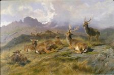 Landscape with Deer, 1887. Creator: Rosa Bonheur