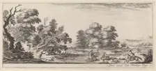 Landscape with Deer Hunt, in or before 1647. Creator: Stefano della Bella