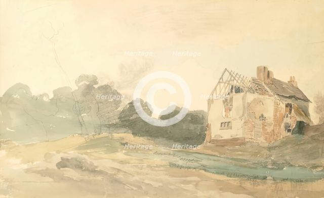 Landscape with Deserted Farmstead, 1825-1849. Creator: Cornelius Varley.