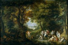 Landscape with Diana and Acteon, c1608. Creators: Denys van Alsloot, Hendrick de Clerck