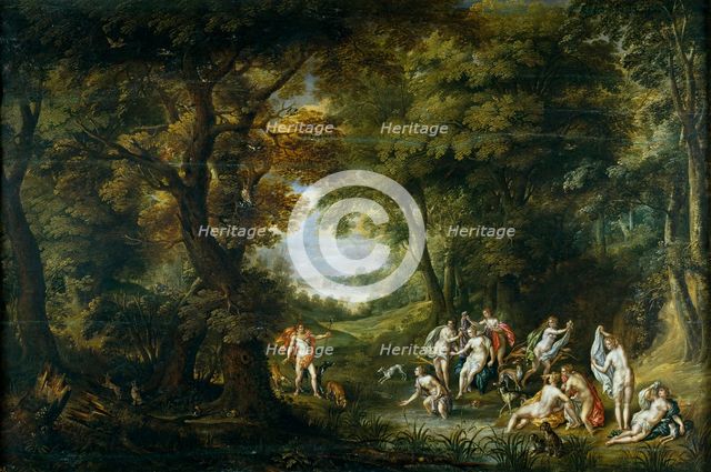 Landscape with Diana and Acteon, c1608. Creators: Denys van Alsloot, Hendrick de Clerck.