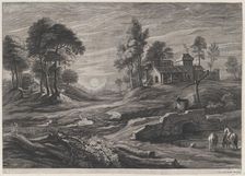 Landscape with Draw-Well, 1638-60. Creator: Cornelis Galle I