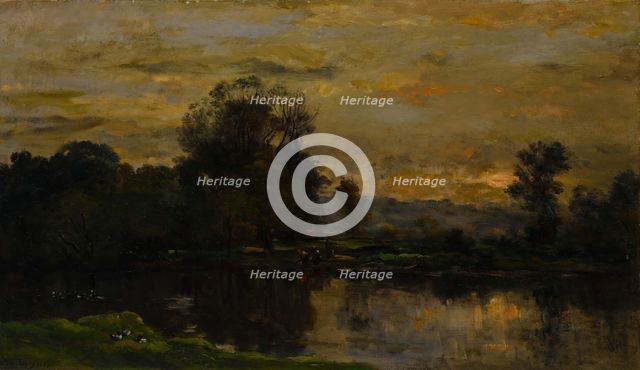 Landscape with Ducks, 1872. Creator: Charles Francois Daubigny.