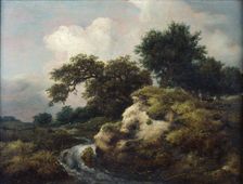 Landscape with Dune and Small Waterfall. Artist: Ruisdael, Jacob Isaacksz, van (1628/29-1682)