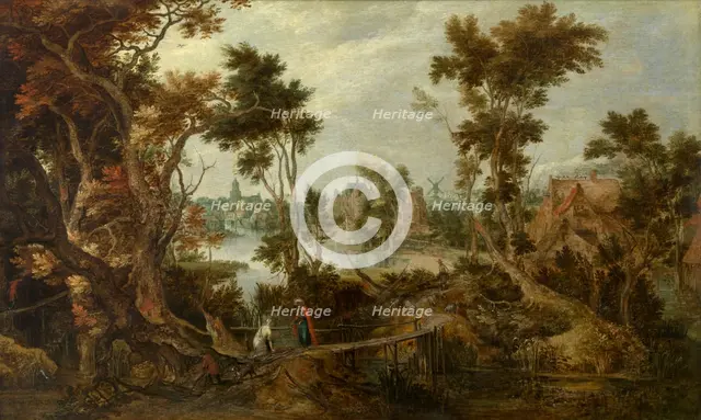 Landscape with Elias and the Widow of Sarefat, 1613. Creator: Gillis Claesz. de Hondecoeter.