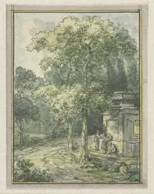 Landscape with fountain, 1752-1819. Creators: Juriaan Andriessen, Isaac de Moucheron