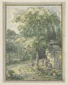 Landscape with fountain, 1752-1819. Creators: Juriaan Andriessen, Isaac de Moucheron