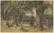 Landscape with four artists, 1830-1887. Creator: William Collingwood Smith