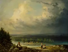 Landscape with four Peasant Childen, 1865. Creator: Robert Wilhelm Ekman