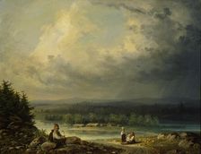 Landscape with four Peasant Childen, 1865. Creator: Robert Wilhelm Ekman