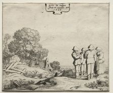 Landscape with Four Peasants Conversing, 1626. Creator: Pieter Molyn (Dutch, 1595-1661)