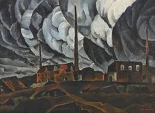 Landscape with factory building, Early 1920s. Creator: Nivinsky, Ignati Ignatyevich (1881-1933)