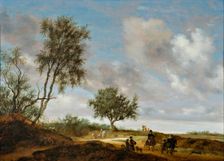 Landscape with Falcon Hunters on Horseback, 1648. Creator: Salomon Ruysdael
