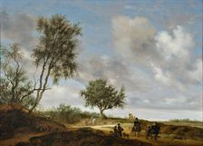 Landscape with Falcon Hunters on Horseback, 1648. Creator: Salomon Ruysdael