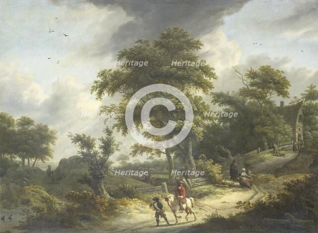Landscape with Falconer, 1650-1681. Creator: Roelof van Vries.