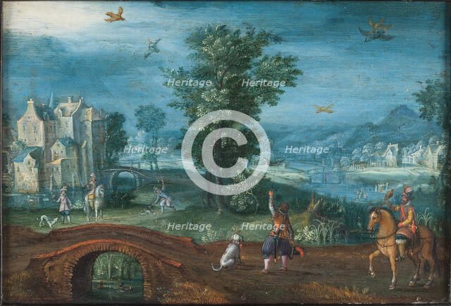 Landscape with Falconers, 1612-1645. Creator: Mattheus Adolfsz Molanus.
