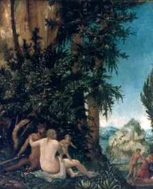 Landscape with family of Satyrs 1507. Artist: Albrecht Altdorfer
