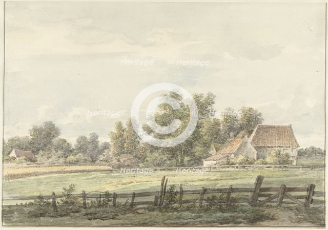 Landscape with farm, 1776-1822. Creator: Jan Hulswit.