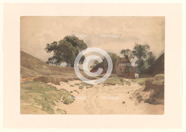 Landscape with farm, 1845-1925. Creator: Julius Jacobus van de Sande Bakhuyzen.