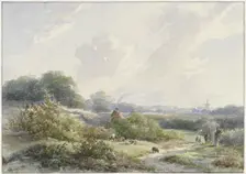Landscape with farm and cattle, 1849. Creator: Willem Roelofs